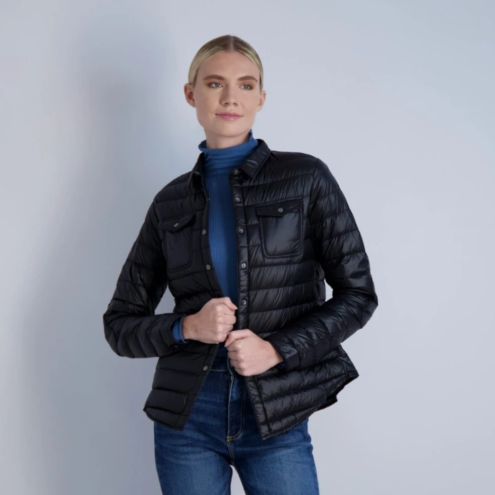 Wholesale Lightweight Warm Duck Feather Women Nylon Bubble Filled Down Puffer Jackets