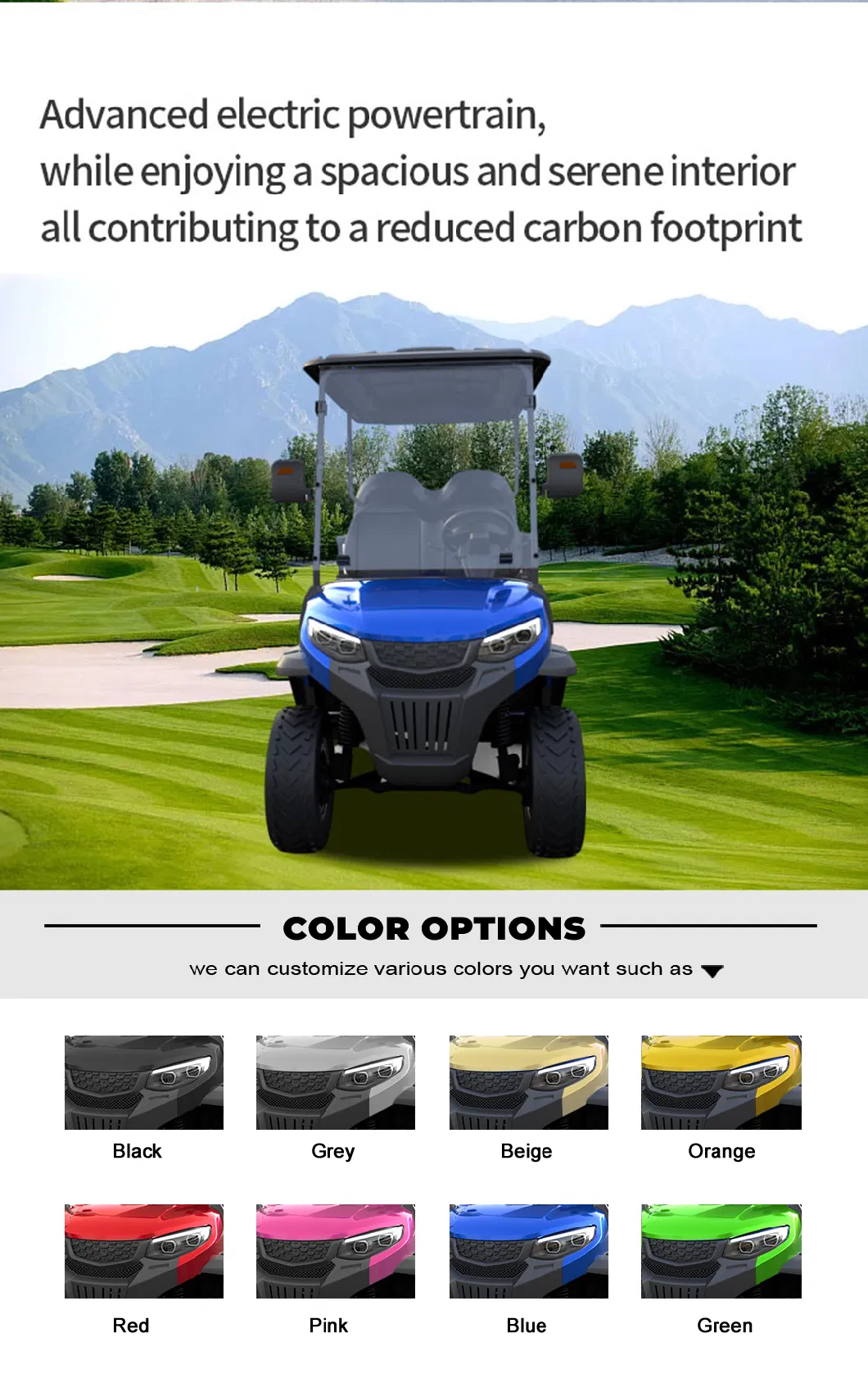 Hunting Manufacturer Customized 2+2 Seater Predator H2+2 Golf Car Golf Cart