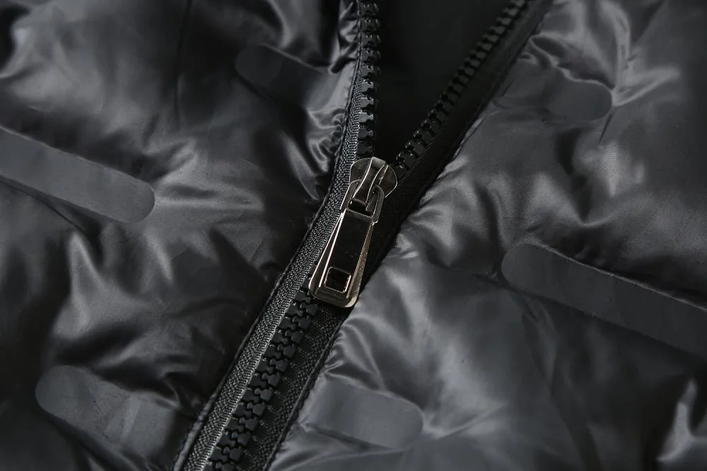 2211#Solid Color Multi-Pocket Jacket (down lining)