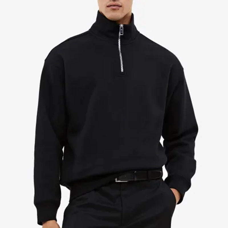 Mens Cotton Half Zip Streetwear Blank Heavyweight Quarter Zip Hoodie Manufacturers Custom Oversized Sweatshirt Quarter Zip Hoody