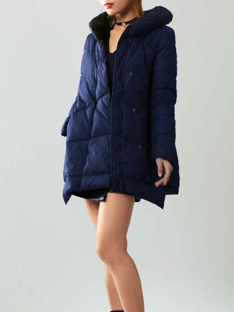 Factory Manufacturer Custom Goose Down Women Jacket Warm Long Winter Coat