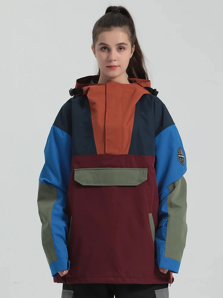 Hiworld Women&prime;s Color Block Loose Windproof Waterproof Wearable Fashion Ski Jacket