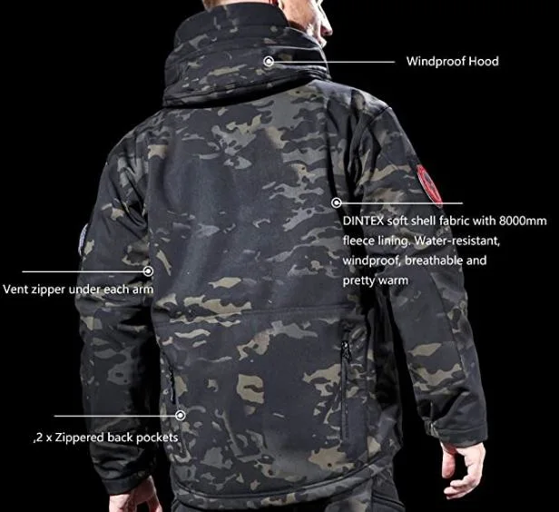 Tactical Military Waterproof Coat Russia Camo Softshell Hunting Outdoor Army Jacket