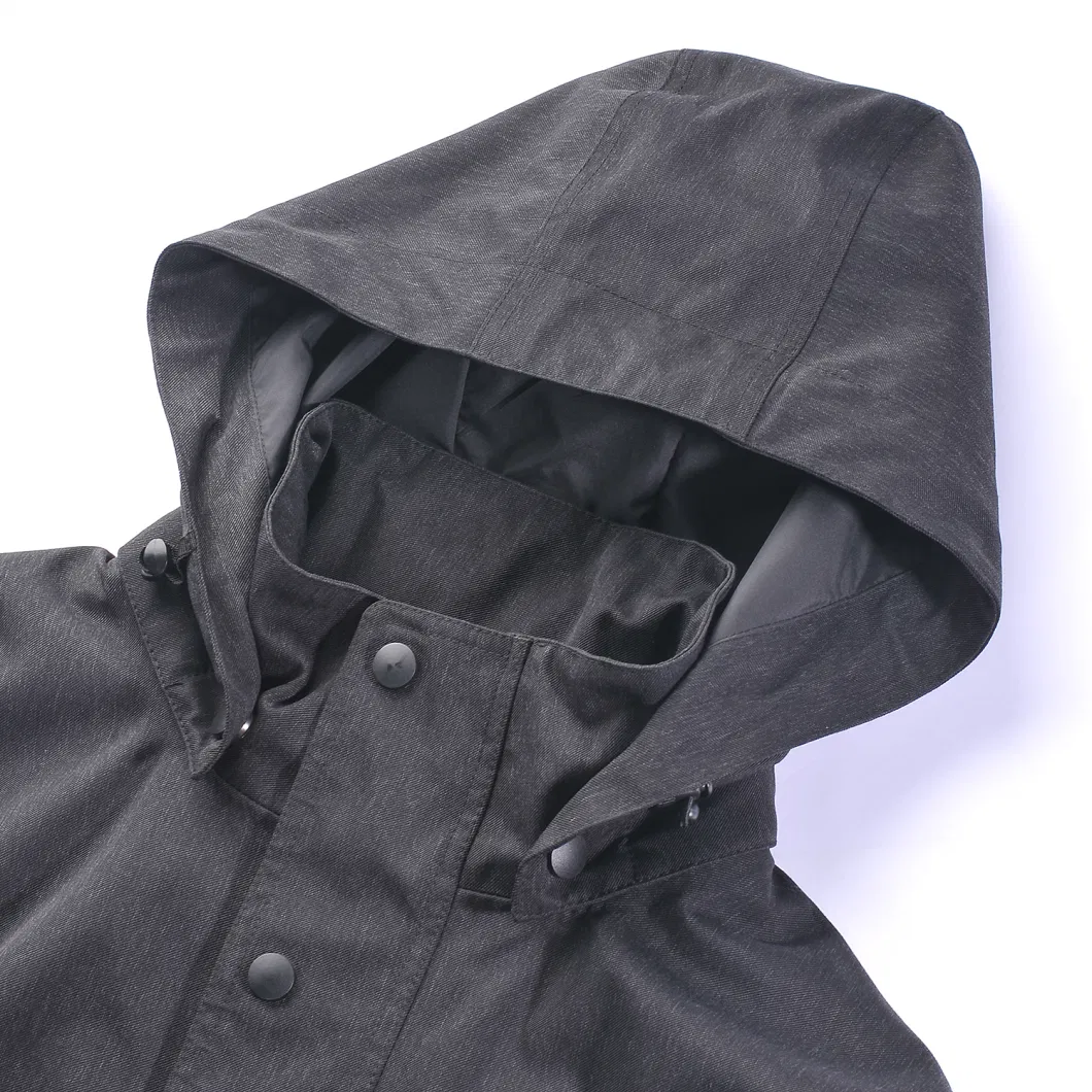 China Supplier Men Outdoor Waterproof Hoody Jacket Windbreaker Breathable Black Clothes Rain Jacket