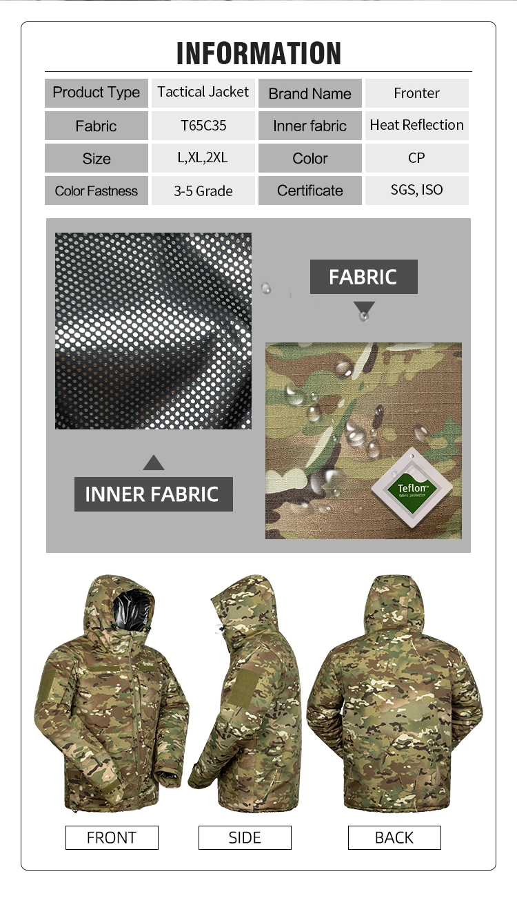 Factory Custom Winter Warm Thick Windproof Outdoor Tactical Uniform Clothing Camouflage Tactical Winter Jackets