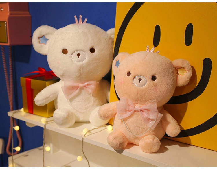 Yanxiannv OEM Custom Kids Company Gifts and Couples Doll Soft Animal Toy Crown Star Bear Bow Decorative Bear