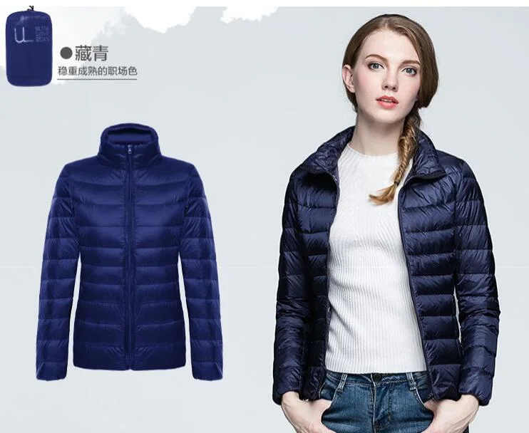 Women Long Sleeve Lightweight Packable Puffer Down Jacket