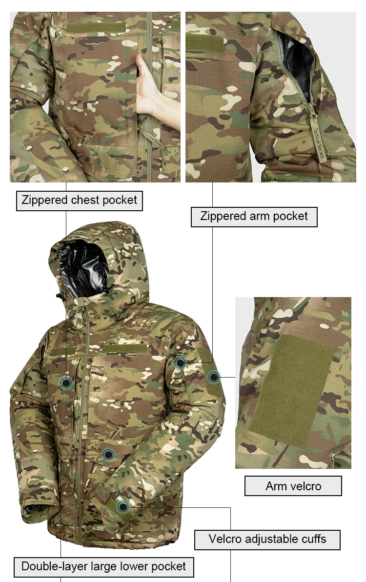 Factory Custom Winter Warm Thick Windproof Outdoor Tactical Uniform Clothing Camouflage Tactical Winter Jackets