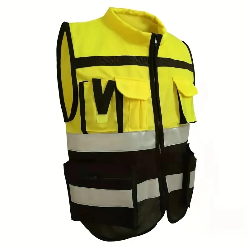 High Visibility 100% Polyester Reflective Safety Vest Construction Clothing for Workwear