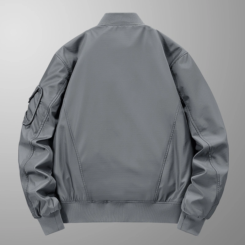 Custom Casual Pockets Waterproof Zipper Jacket Polyester Coats for Men