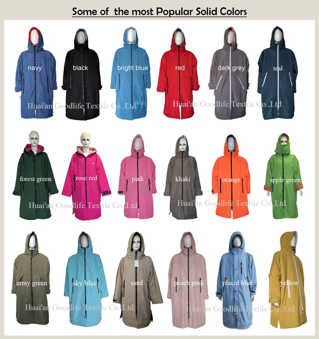 Wholesale Custom Printed Weatherproof Winter Waterproof Surf Beach Dry Changing Robe Coat