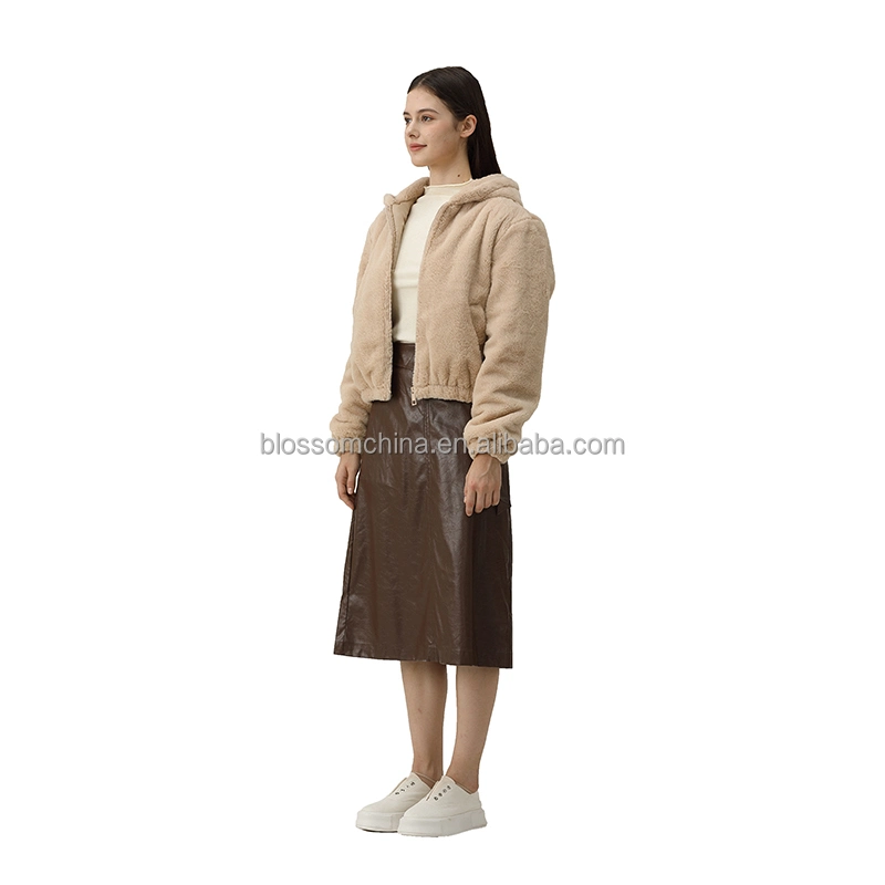 Winter Hot Selling Luxury Sherpa Fleece Coat Thick Warm Crop Jackets for Women