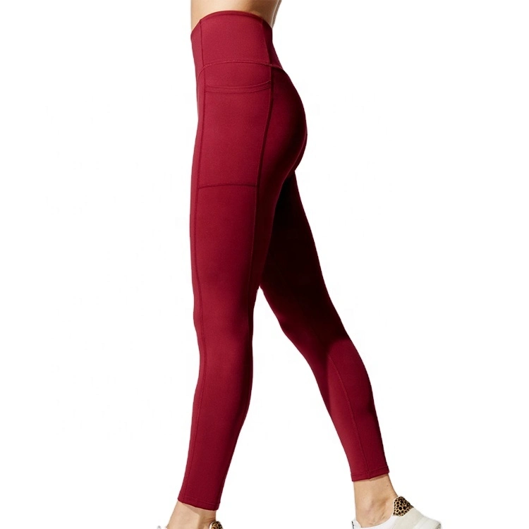 Manufacturer Custom Logo Red Color Sports Wear Push up Strong Leggings Running Fitness Yoga Wear