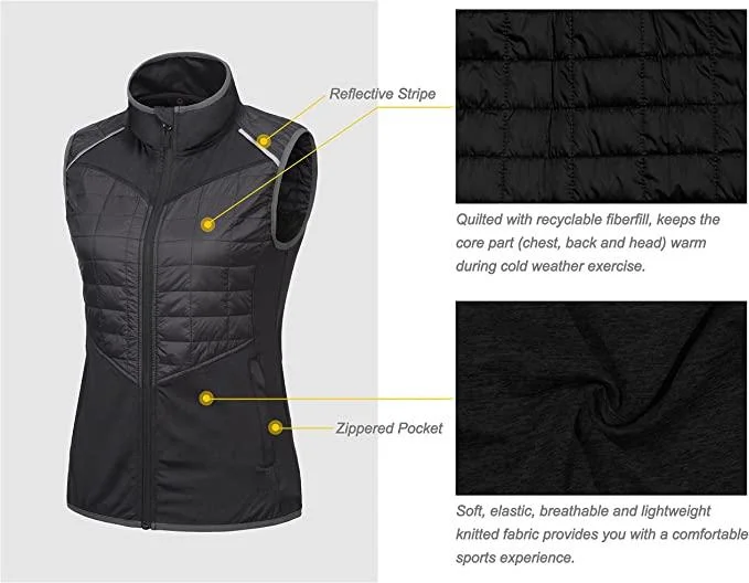 Women&prime; S Lightweight Golf Vest Warm Outdoor Sleeveless Jacket for Hiking Travel