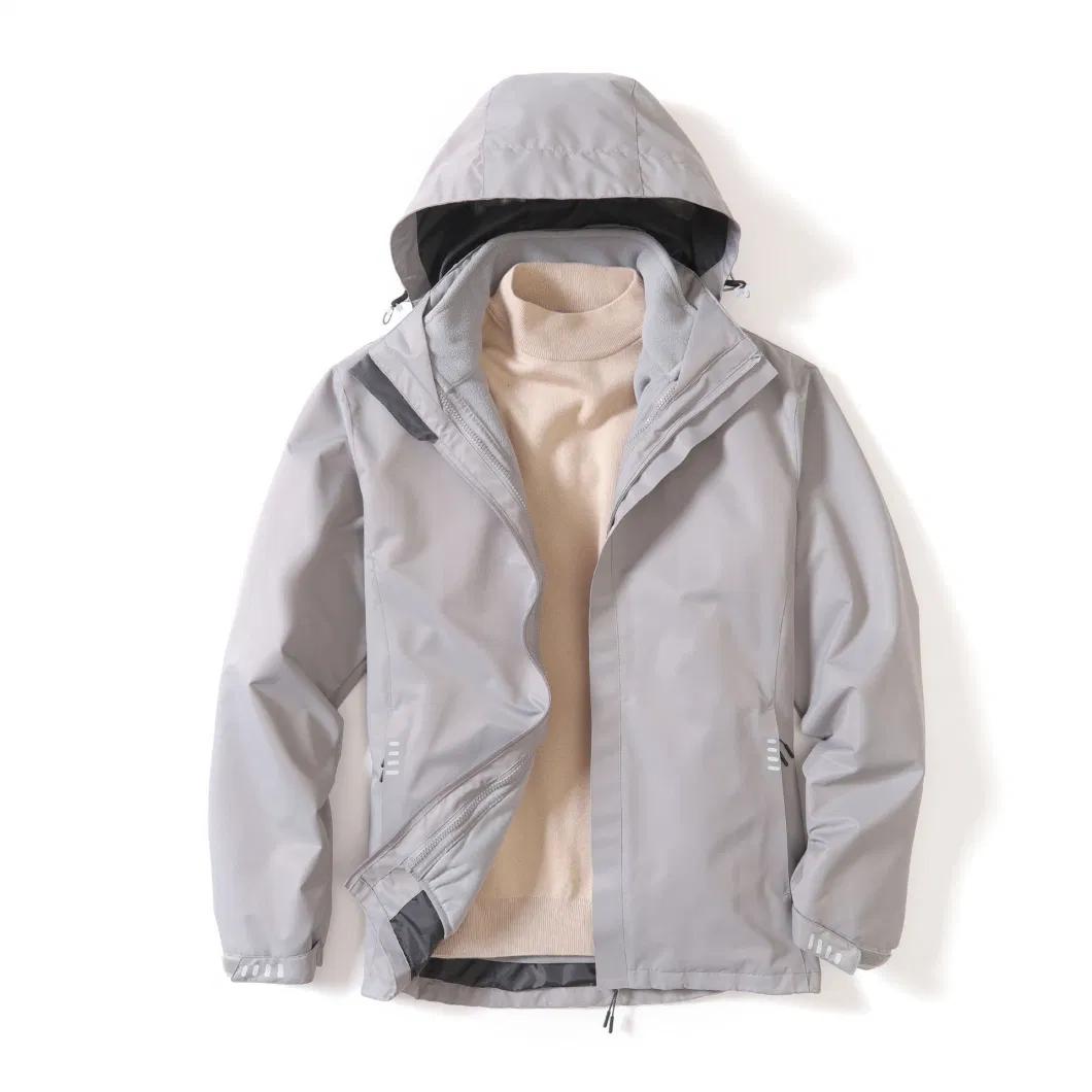 Outdoor Customized Two-Piece Fleece Lining Windproof Cote Warm Waterproof Jacket