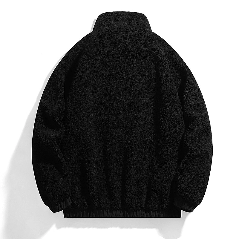 Custom Full Zip Fleece Jacket Blank Warm Sherpa Jacket for Men