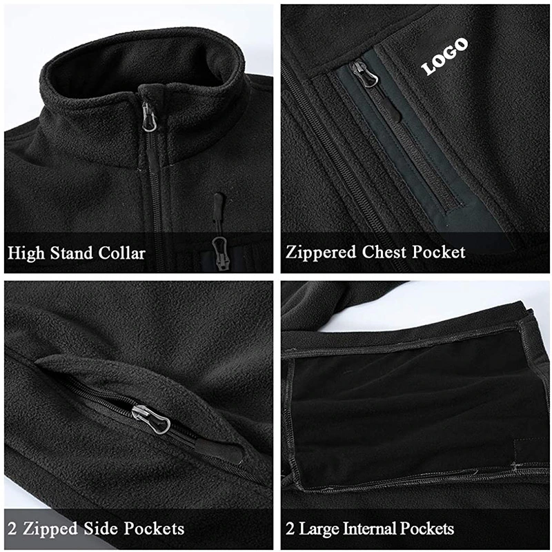 Wholesale Man Winter Custom Printed Slim Fit Logo Spring Winter Uniform Mens Sports Polar Fleece Jackets