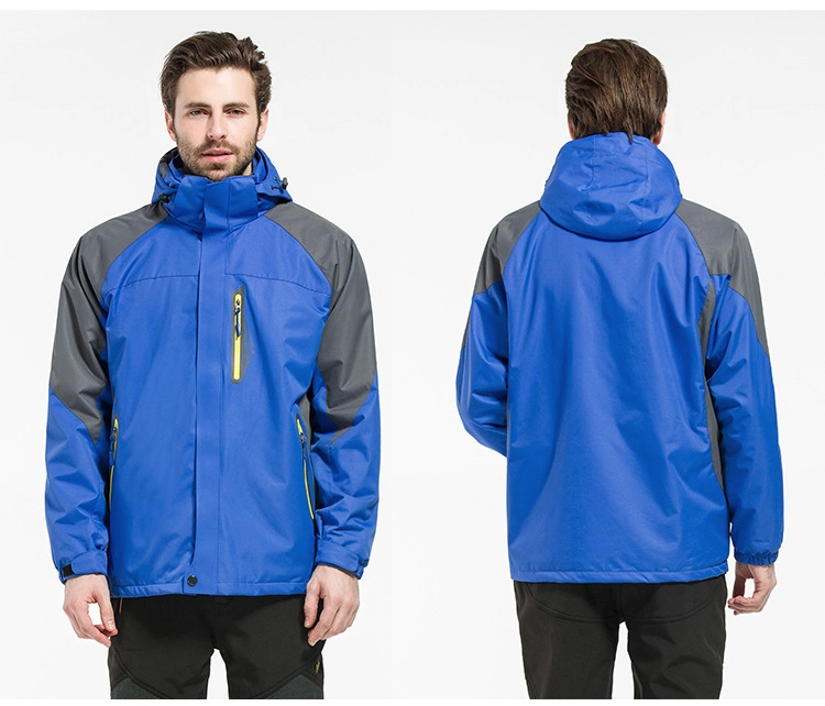 Outdoor Winter Hooded Climbing Hiking Softshell Jackets Mens Waterproof Windbreaker