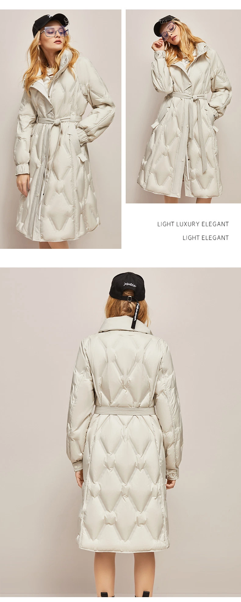 Gril&prime;s New Trend Diamond Quilted Winter Parka Women Long Puffer Jacket Women