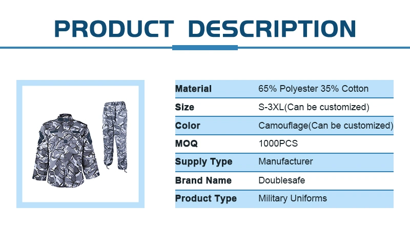 Double Safe Wholesale Customize Police Navy Camouflage Tactical Hunting Clothes