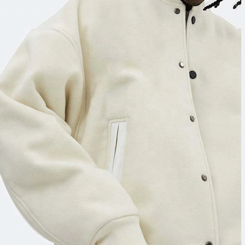 Manufacturers Letterman Street Wear Fleece Chenille Baseball Jersey White Embroidery Wholesale Men Jackets