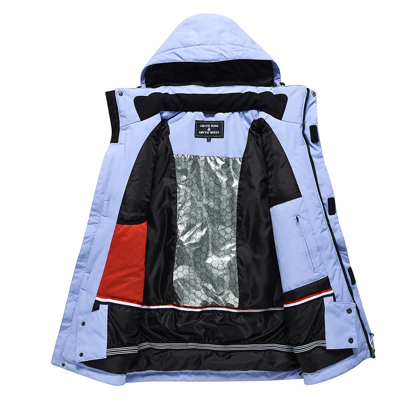 Snow Outerwear Men Hooded Trend Ski Jacket Pants Set Thicken Warm Waterproof Snowboard Suit Women