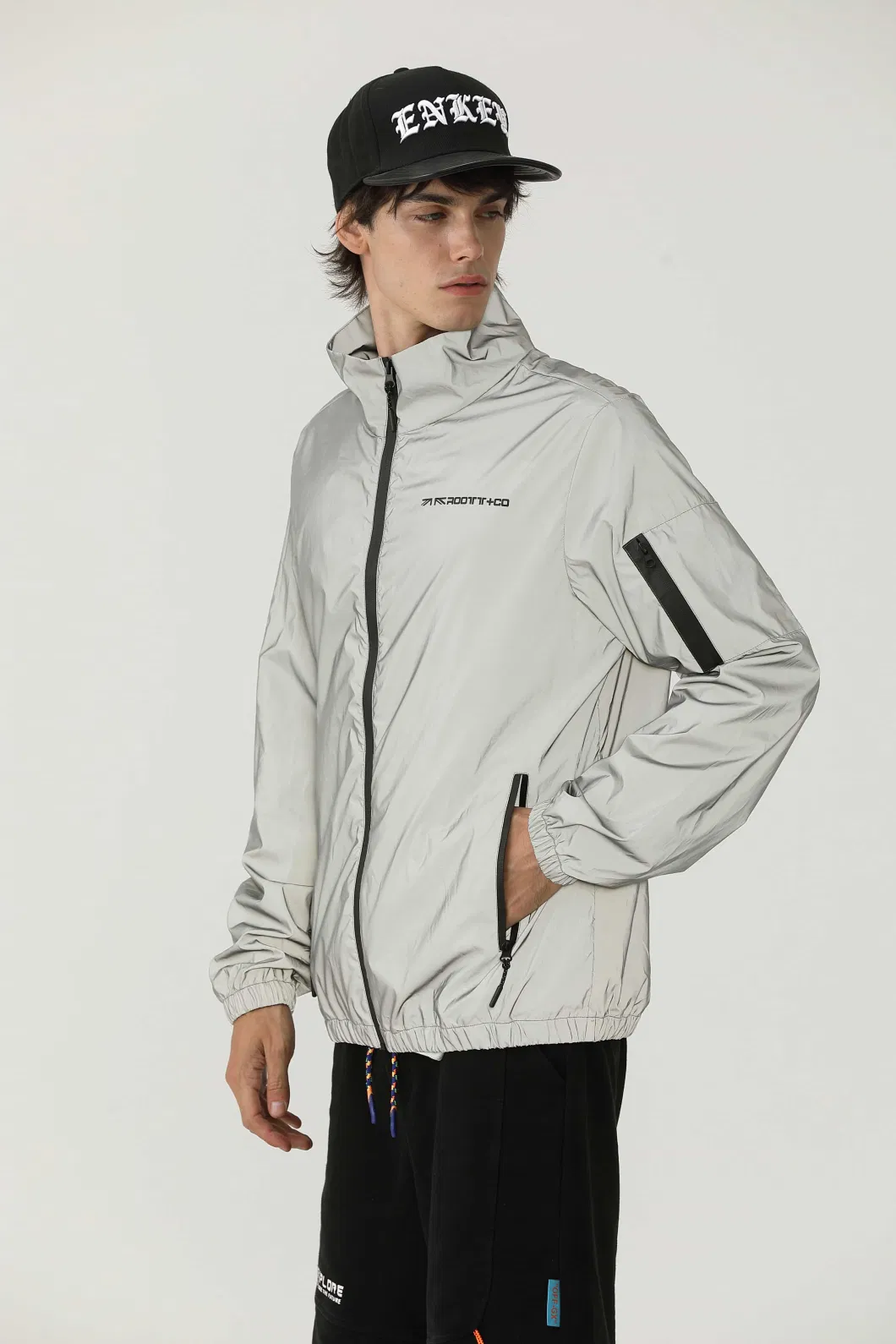 Silver Reflective Sport Autumn Windproof Waterproof Shinny Softshell Man Jackets