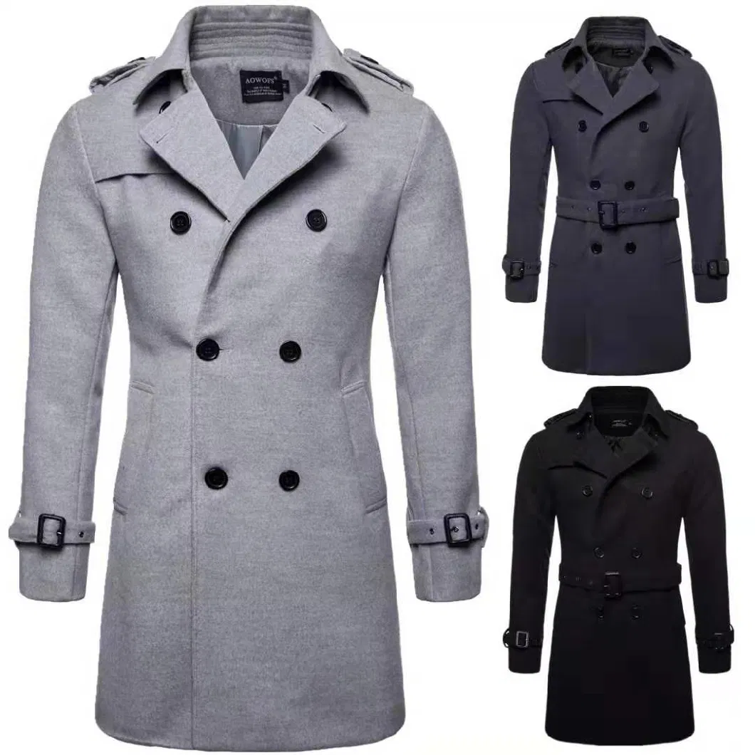 Spring / Autumn Cotton Customized Garment Men Jacket Wool Overcoat Dust Coat