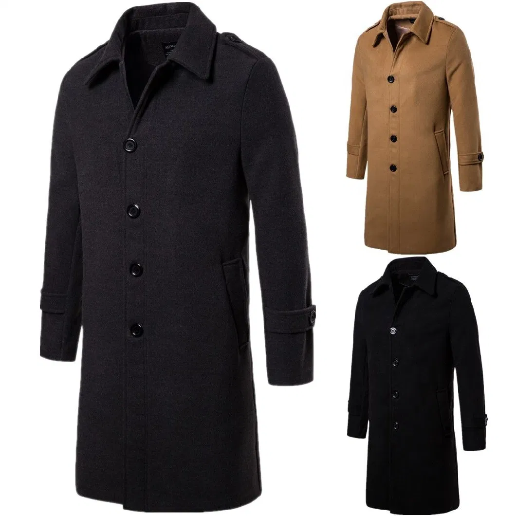 Spring / Autumn Cotton Customized Garment Men Jacket Wool Overcoat Dust Coat