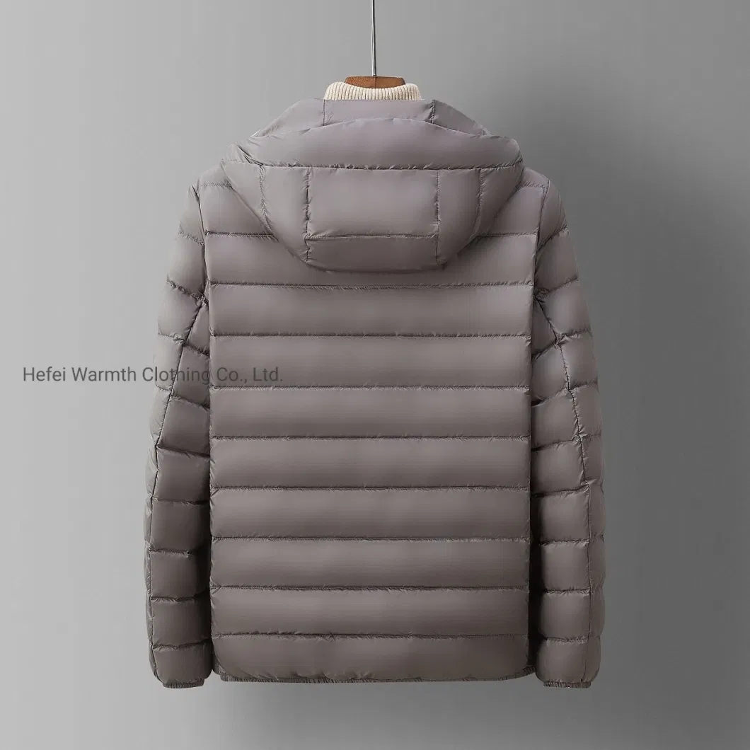 OEM Hight Quality Hot Sale Canada Market 90% White Duck Goose Down Winter Fur Hood Men Down Jacket