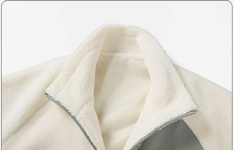 Custom Full Zip Fleece Jacket Blank Warm Sherpa Jacket for Men