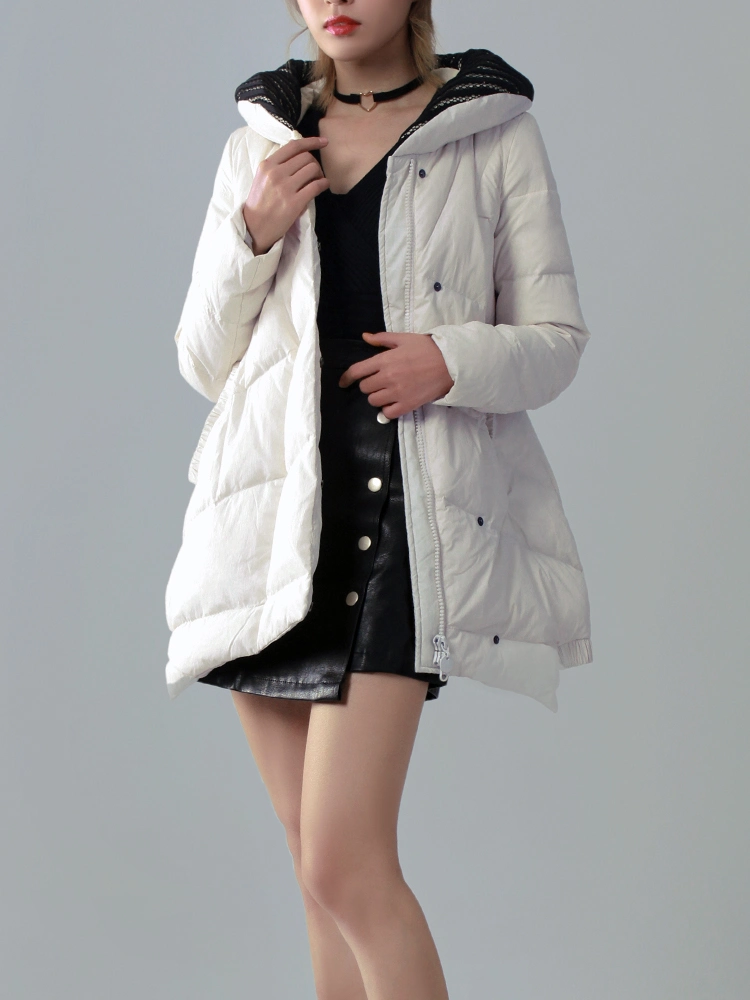 Factory Manufacturer Custom Goose Down Women Jacket Warm Long Winter Coat