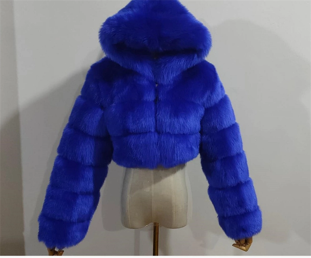 Women Fashion Multicolor Warm Hooded Fur Coat Plus Size S-8XL Winter Jacket