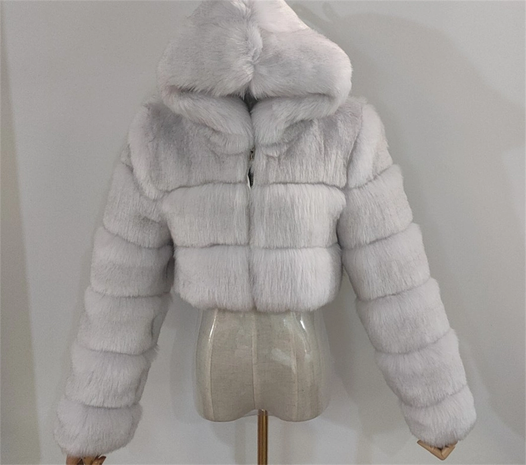 Women Fashion Multicolor Warm Hooded Fur Coat Plus Size S-8XL Winter Jacket