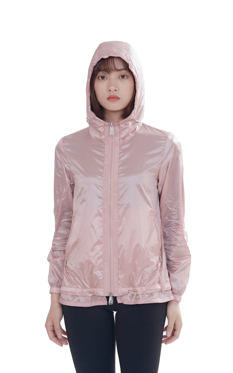 New Fashion Women Shiny Outdoor Jacket Thin Wind Breaker