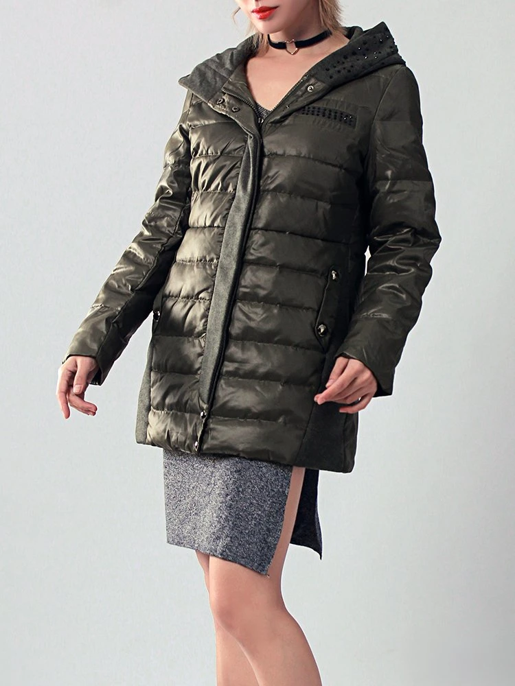 Factory Supply Women Waterproof Fashion Down Jacket Long Style Winter Jacket with Hood