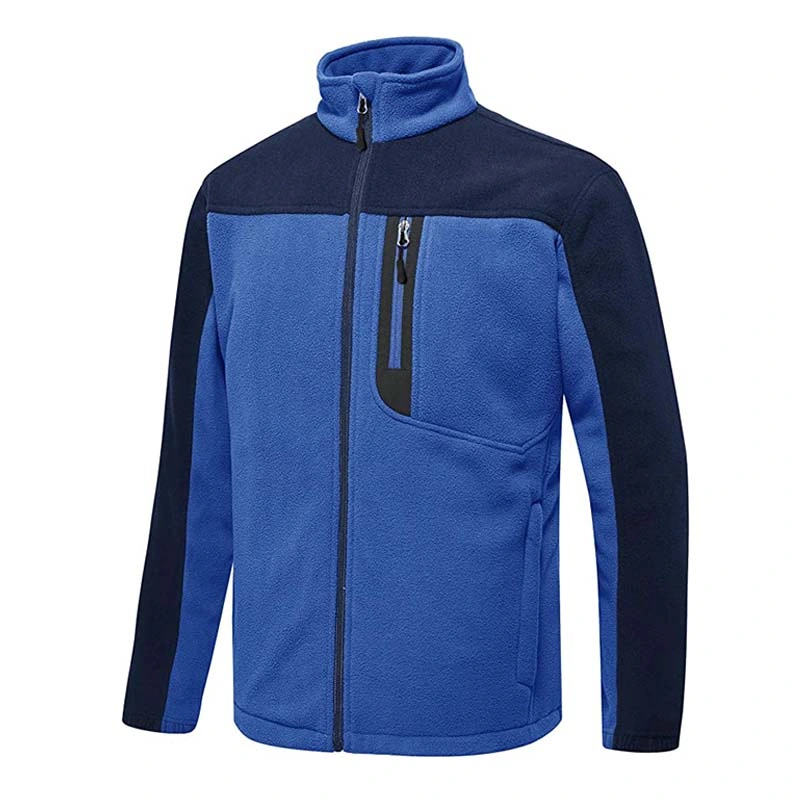 Manufacturer China Men&prime;s Full-Zip Fleece Jacket Soft Polar Winter Outdoor Coat with Pockets