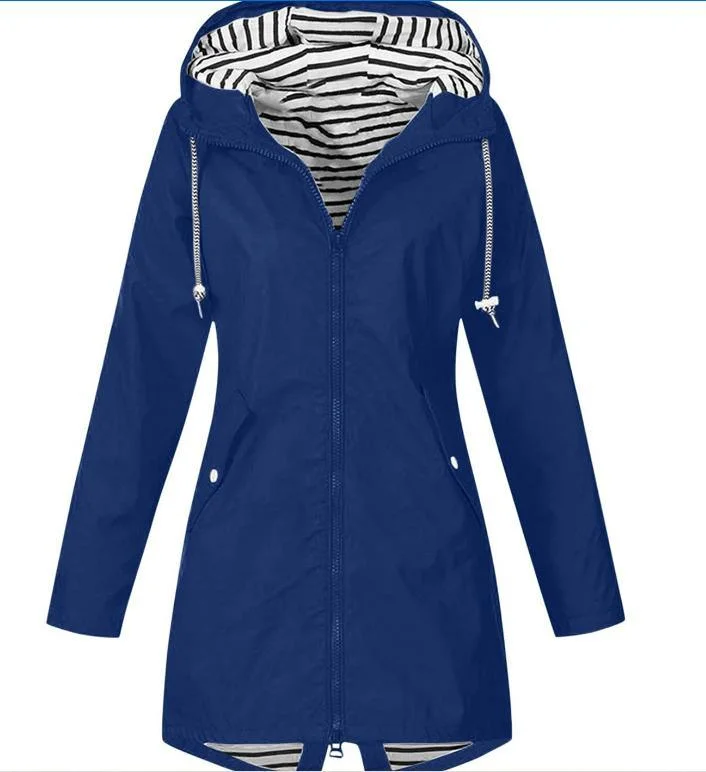 Customize Polyester Waterproof PU Rain Coat Fashion Rainwear Long Raincoat Jacket Women