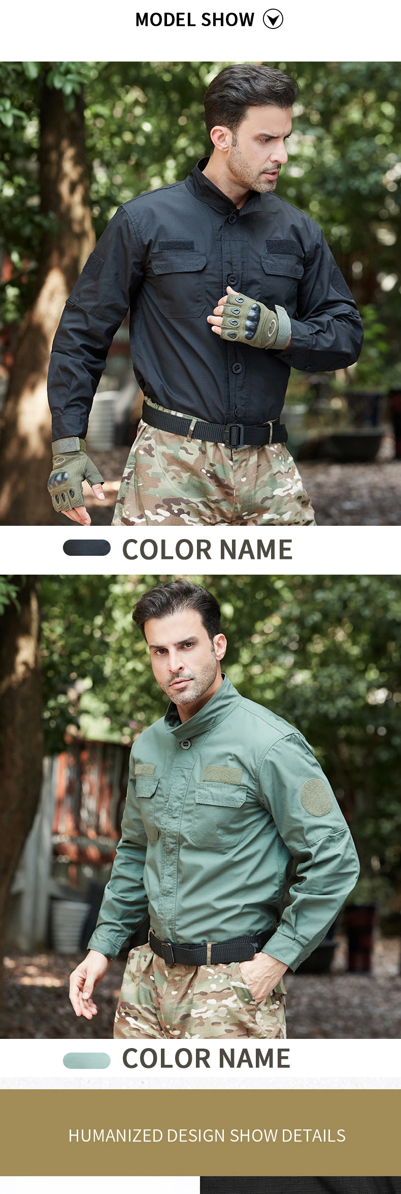 Military Style Outdoor Shirt with Waterproof Technology