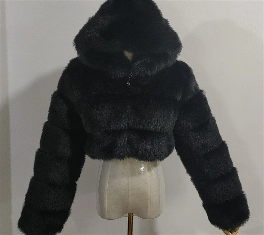 Women Fashion Multicolor Warm Hooded Fur Coat Plus Size S-8XL Winter Jacket