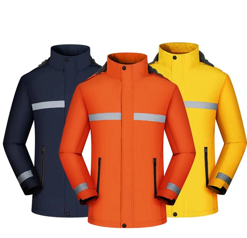 2021 Winter Security Work Windproof Waterproof High Visibility Reflective Safety Bomber Jacket