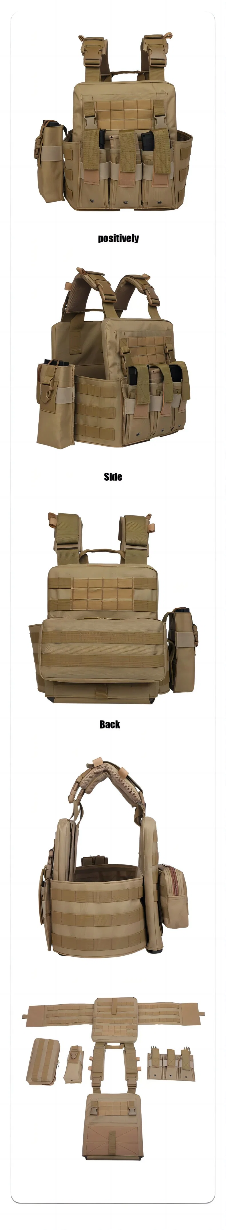 Military Tactical Vest Men&prime;s Bullet Plate Carrier Delivery Ballistic Vest Self Defense Army Tactical Clothes Hunting Accessory