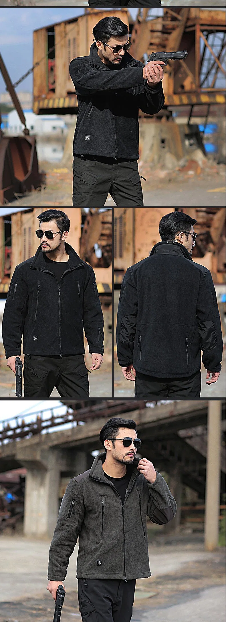 Men&prime;s Winter Jacket with Fleece Lining, Hood, and Zipper