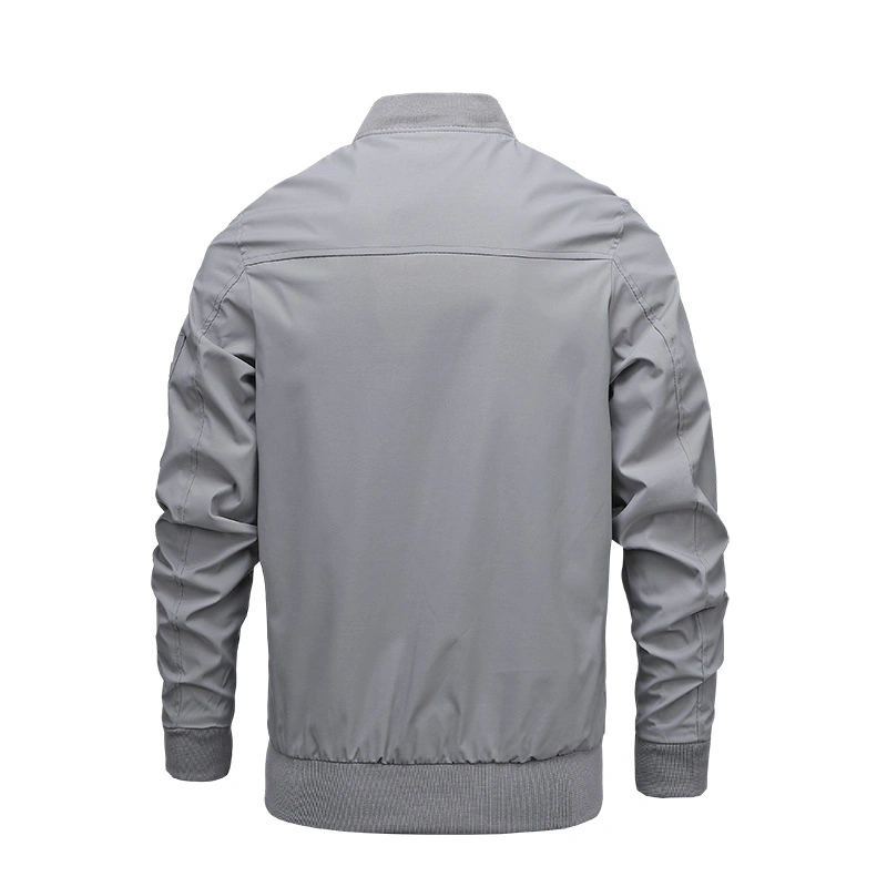 OEM Customize Flight Bomber Jacket Mens Winter Baseball Jacket with Sleeve Pocket