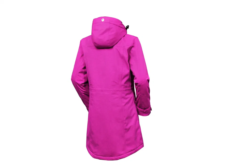 Factory Directly Warm Winter Lady Outdoor Long Purple Windproof Waterproof Padding Jacket