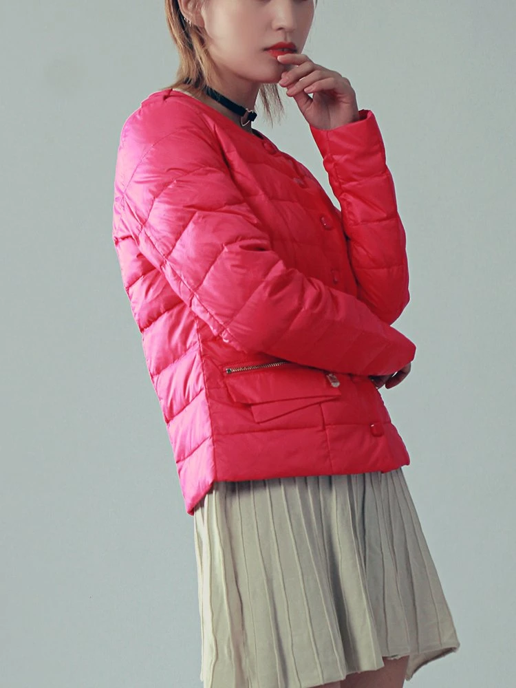 Customize Winter Polyester Pink Fashion and Functional Superlight Down Jacket Factory Supplier