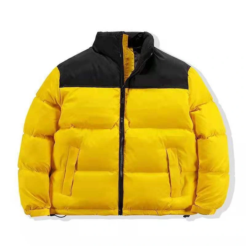 Outdoor Warm Men Women Winter Puffer Jacket High Quality Pocket Stitching Contrasting Zipper Coat Multicolor Gray Down Jacket