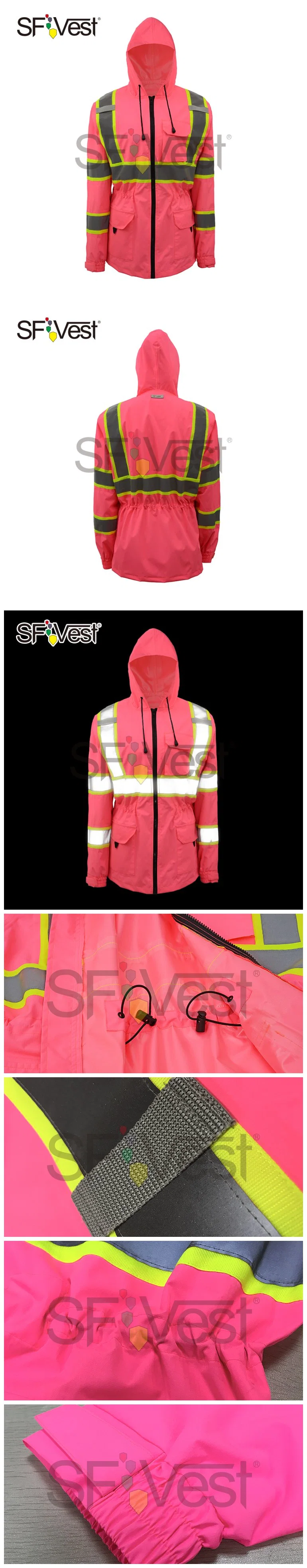 2020 Manufacturer New Style Protection Roadway Pink Small Size Waterproof Jacket Safety Reflective Clothing