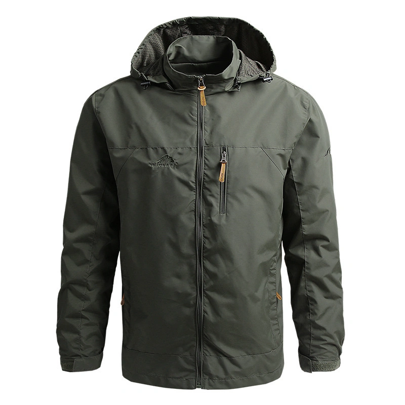 Wholesale Factory Men&prime;s Outdoor Windproof Plus Size Loose Hood Softshell Jacket