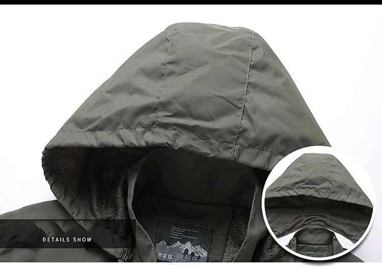 Wholesale Factory Men&prime;s Outdoor Windproof Plus Size Loose Hood Softshell Jacket